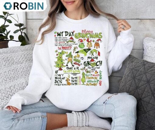 Merry Grinchmas Sweatshirt, People Shirt Grincy Shirt, Long Sleeve Cotton, Hoodie