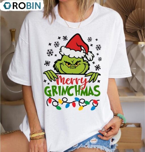 Merry Grinchmas T-Shirt, Christmas Holiday, Long Sleeve Cotton, Hoodie