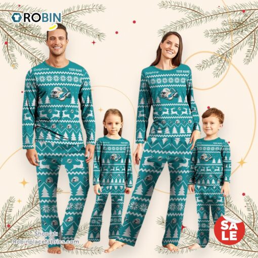 Miami Dolphins Christmas NFL Custom Family Pajamas