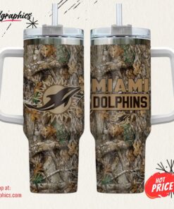 Miami Dolphins NFL Hunting Tumbler Stanley Tumbler 40oz