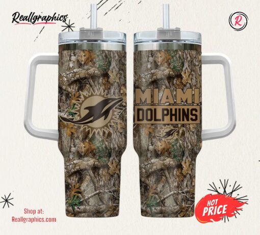 Miami Dolphins NFL Hunting Tumbler Stanley Tumbler 40oz