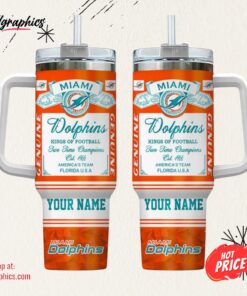 Miami Dolphins NFL Kings of Football Personalized Stanley Tumbler 40Oz