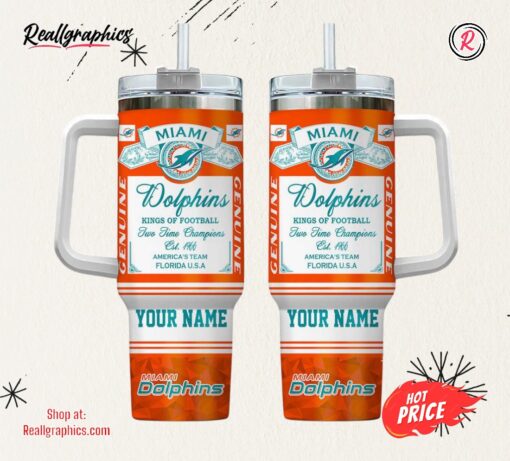 Miami Dolphins NFL Kings of Football Personalized Stanley Tumbler 40Oz