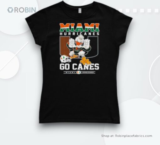 Miami Hurricanes Go Canes Mascot Football Shirt
