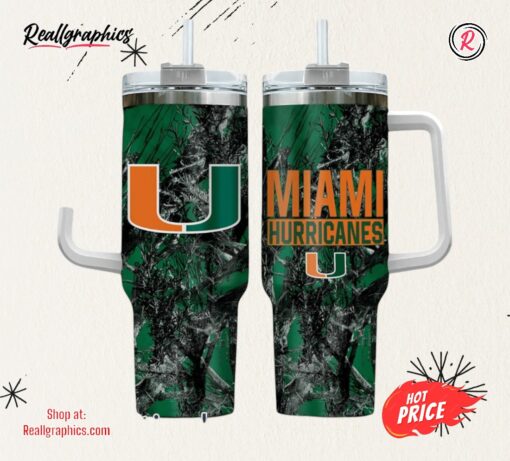 Miami Hurricanes Realtree Hunting 40oz Tumbler