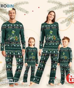 Michigan State Spartans NCAA Custom Name Grinch Christmas And Sport Team Pajama Set