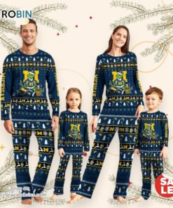 Michigan Wolverines NCAA Custom Name Grinch Christmas And Sport Team Pajama Set
