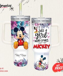 Mickey Mouse Tumbler 40oz, Custom Just A Girl Who Loves Mickey Tumbler