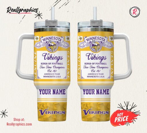 Minnesota Vikings NFL Kings Of Football Personalized Stanley Tumbler 40oz
