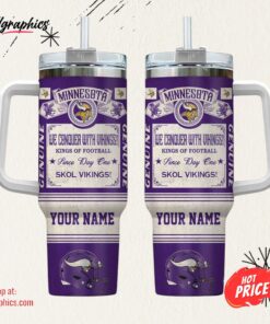 Minnesota Vikings NFL Vintage King Of Football 40oz Stanley Tumbler