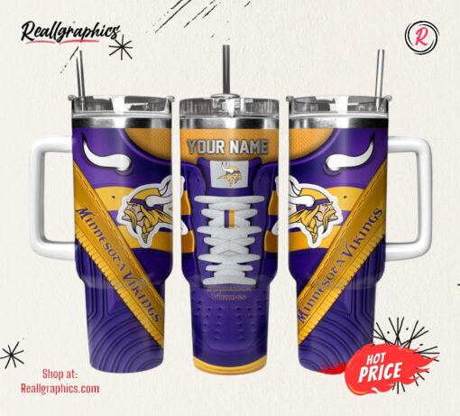 Minnesota Vikings Sneaker NFL Personalized Stanley Tumbler 40Oz