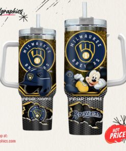 MLB Milwaukee Brewers Mickey Mouse Tumbler 40oz With Handle