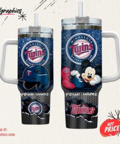 MLB Minnesota Twins Mickey Mouse Tumbler 40oz With Handle