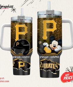 MLB Pittsburgh Pirates Mickey Mouse Tumbler 40oz With Handle