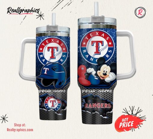 MLB Texas Rangers Mickey Mouse Tumbler 40oz With Handle