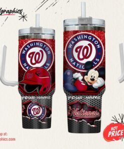 MLB Washington Nationals Mickey Mouse Tumbler 40oz With Handle MLB Washington Nationals Mickey Mouse Tumbler 40oz With Handle