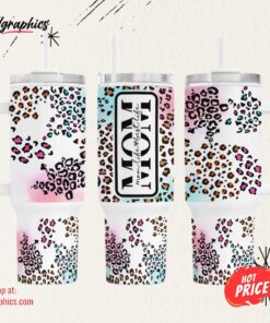 Mom Life   Best Life 40oz Quencher Tumbler Wrap, Leopard Mom Tumbler Wrap For 40 Oz