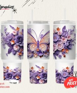 Mother Day 3d Purple Butterfly And Flowers 40 Oz 2 Piece Tumbler Wrap Mother Day 3d Purple Butterfly And Flowers 40 Oz 2 Piece Tumbler Wrap