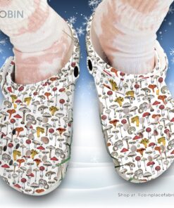 Mushroom Pattern 3D Printed Crocs Clogs Shoes