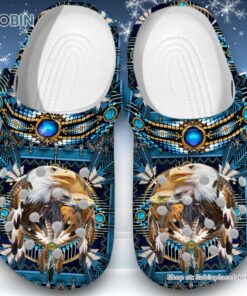 Native American Eagle 3D Printed Crocs Clogs Shoes