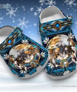 Native American Eagle 3D Printed Crocs Clogs Shoes