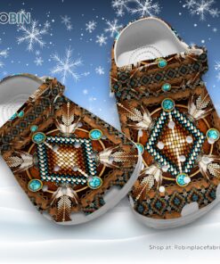 Native American Owl Limited Edition 3D Printed Crocs Clogs Shoes Native American Owl Limited Edition 3D Printed Crocs Clogs Shoes