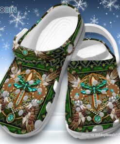 Native American with Dragonfly 3D Printed Crocs Clogs Shoes