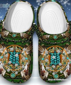 Native American with Turtle 3D Printed Crocs Clogs Shoes