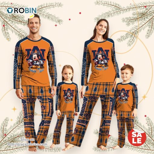 NCAA Mickey Mouse Auburn Tigers Pajamas Personalized Your Name