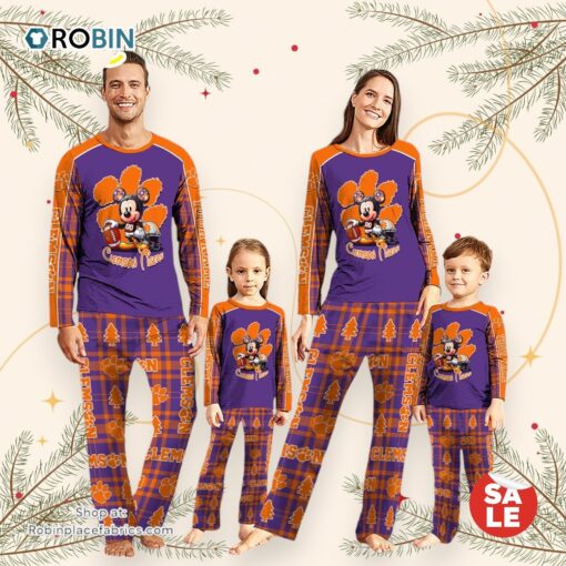 NCAA Mickey Mouse Clemson Tigers Pajamas Personalized Your Name