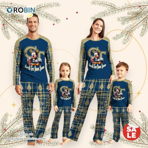 NCAA Mickey Mouse Georgia Tech Yellow Jackets Pajamas Personalized Your Name
