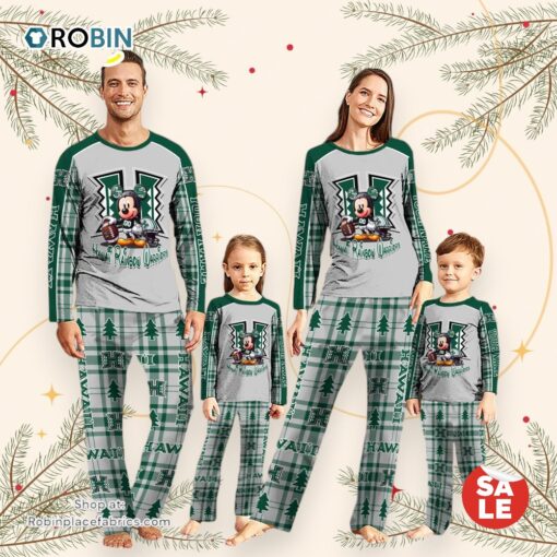 NCAA Mickey Mouse Hawaii Rainbow Warriors Pajamas Personalized Your Name