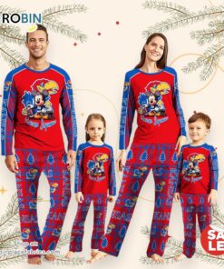 NCAA Mickey Mouse Kansas Jayhawks Pajamas Personalized Your Name NCAA Mickey Mouse Kansas Jayhawks Pajamas Personalized Your Name