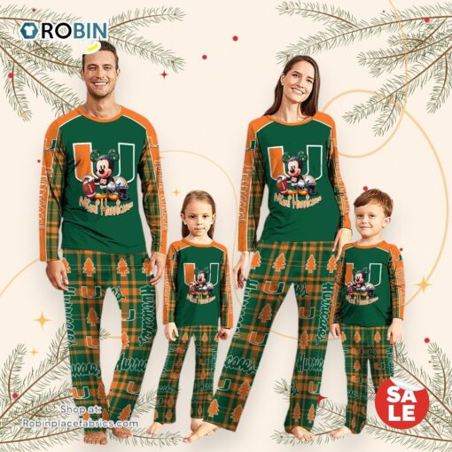 NCAA Mickey Mouse Miami Hurricanes Pajamas Personalized Your Name