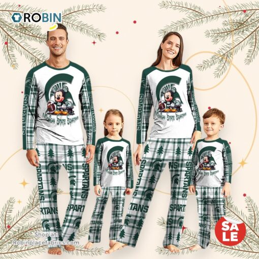 NCAA Mickey Mouse Michigan State Spartans Pajamas Personalized Your Name