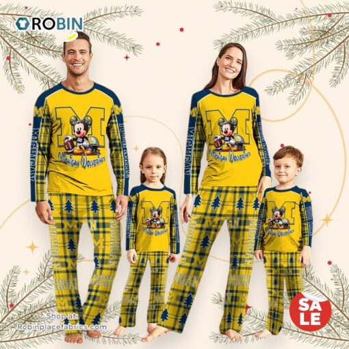 NCAA Mickey Mouse Michigan Wolverines Pajamas Personalized Your Name