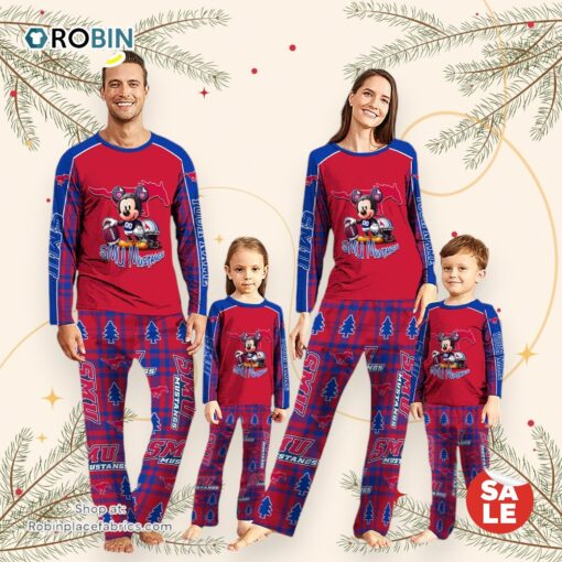 NCAA Mickey Mouse SMU Mustangs Pajamas Personalized Your Name