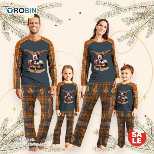 NCAA Mickey Mouse Texas Longhorns Pajamas Personalized Your Name