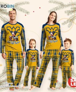 NCAA Mickey Mouse West Virginia Mountaineers Pajamas Personalized Your Name