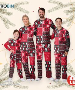 Nebraska Cornhuskers NCAA Patterns Essentials Christmas Holiday Family Matching Pajama Sets
