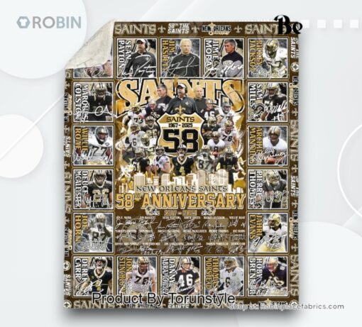 New Orleans Saints 58th Anniversary 1967 2025 Fleece Blanket