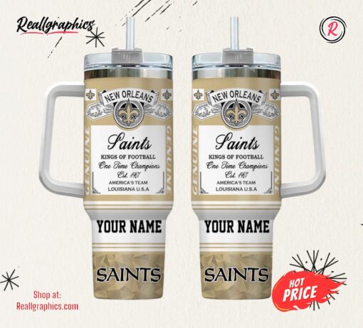 New Orleans Saints NFL Kings of Football Personalized Stanley Tumbler 40Oz