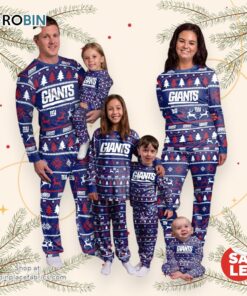New York Giants NFL Patterns Essentials Christmas Holiday Family Matching Pajama Sets