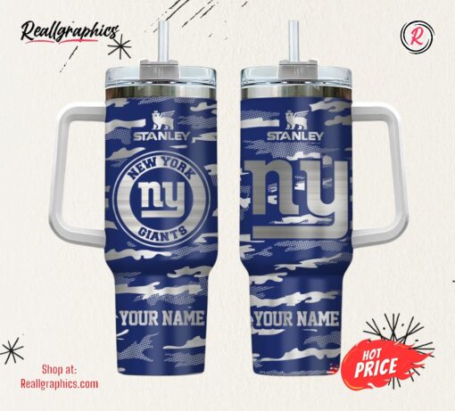 New York Giants NFL Personalized New Camo Pattern Stanley Tumbler 40oz