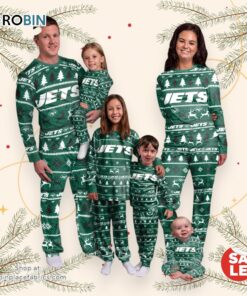 New York Jets NFL Patterns Essentials Christmas Holiday Family Matching Pajama Sets