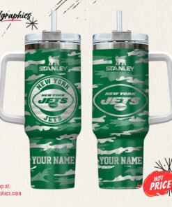 New York Jets NFL Personalized New Camo Pattern Stanley Tumbler 40oz