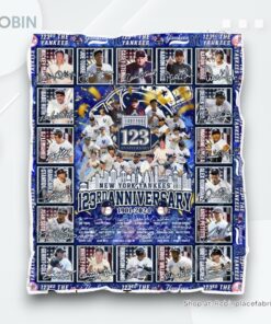 New York Yankees 123rd Anniversary 1901 2024 Fleece Blanket