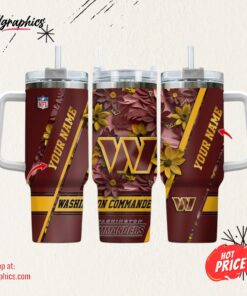 NFL Custom Name Washington Commanders Sport Tumbler 40oz