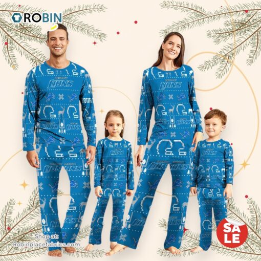 NFL Detroit Lions Sport Pajamas Custom Your Name