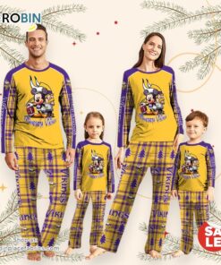 NFL Mickey Mouse Minnesota Vikings Pajamas Personalized Your Name